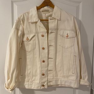 Free People Cream Denim Jacket